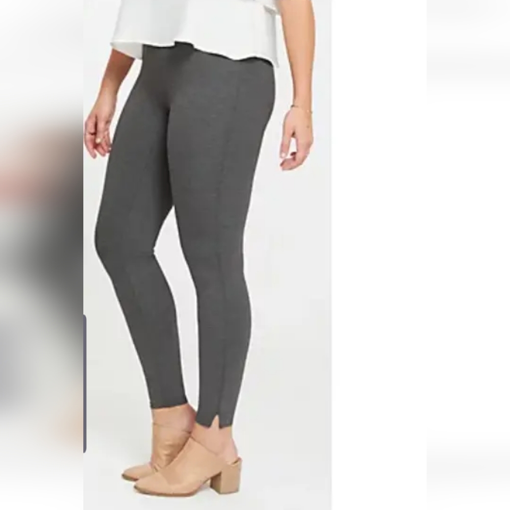 Spanx Ponte Ankle Length Leggings Womens XS Charcoal Gray Heather NWT